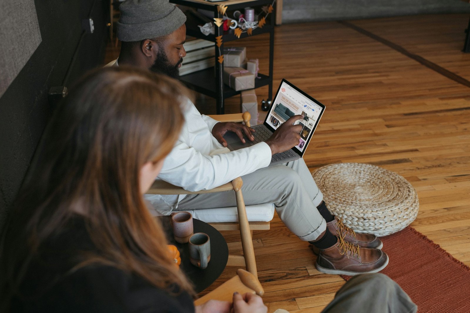 Professionals collaborating with cloud-connected devices
